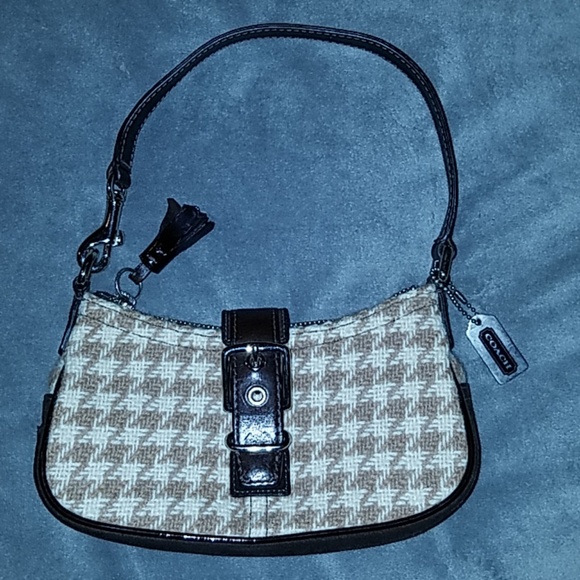 Coach Handbags - Genuine Coach Houndstooth Wool Suede Bag